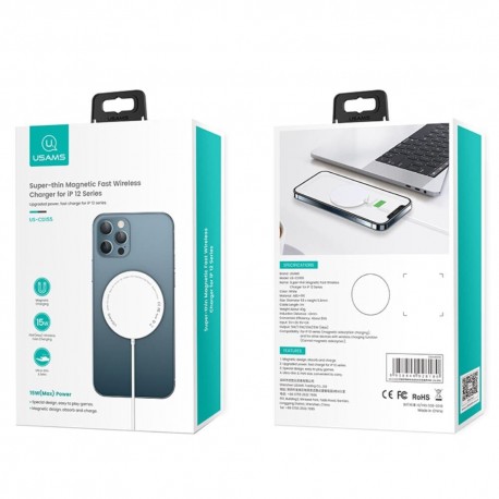 Wireless Magsafe Charger USAMS US-CD155, 15W for iPhone - 6